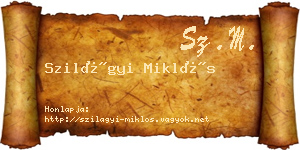 Szilágyi Miklós névjegykártya