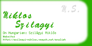 miklos szilagyi business card